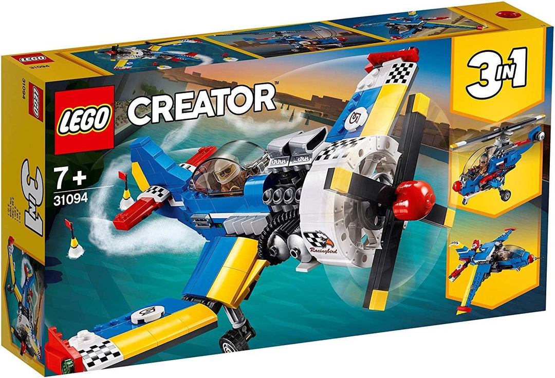 LEGO 31094 Creator Rennflugzeug, Hubschrauber oder Düsenjäger, 3-in-1 Bauset, Flugzeugsspielset mit