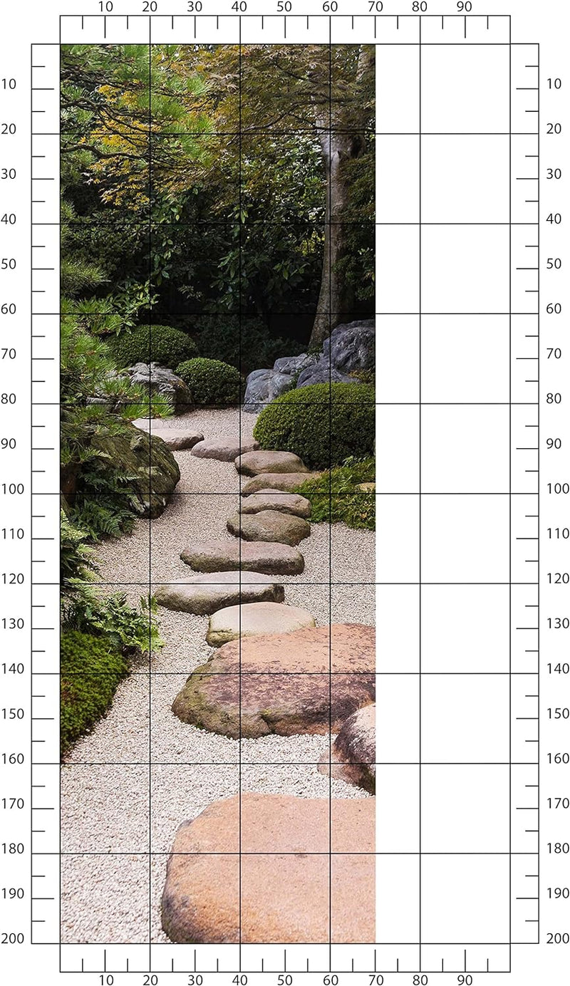 wandmotiv24 Türtapete Japanischer Zen Garten, Steine, Pflanzen 70 x 200cm (B x H) - Dekorfolie selbs