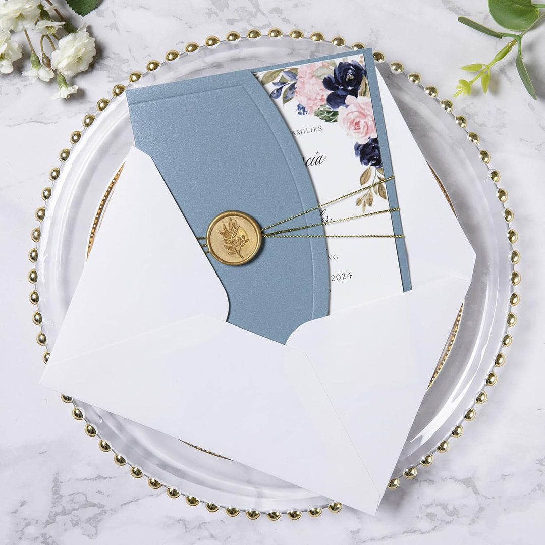 Ponatia - Hochzeitseinladungskarten-Set, 20 Einladungskarten zur Hochzeit, 12,7 x 17,8 cm, mit Umsch