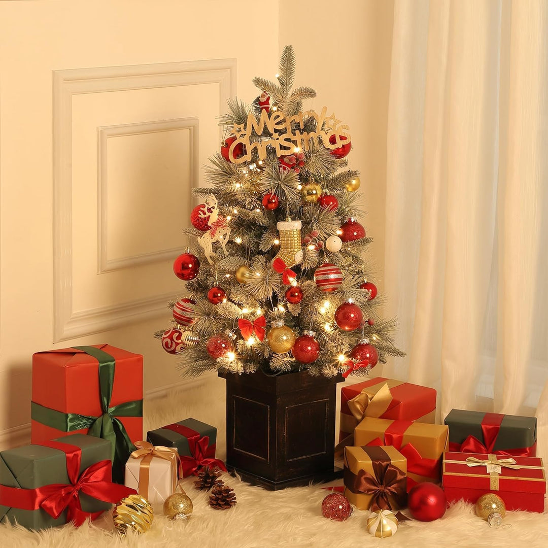 90cm Premium Weihnachtsbaum Künstlich mit 78 Warmweiss LEDs - Batteriebetrieben Künstlicher Weihnach