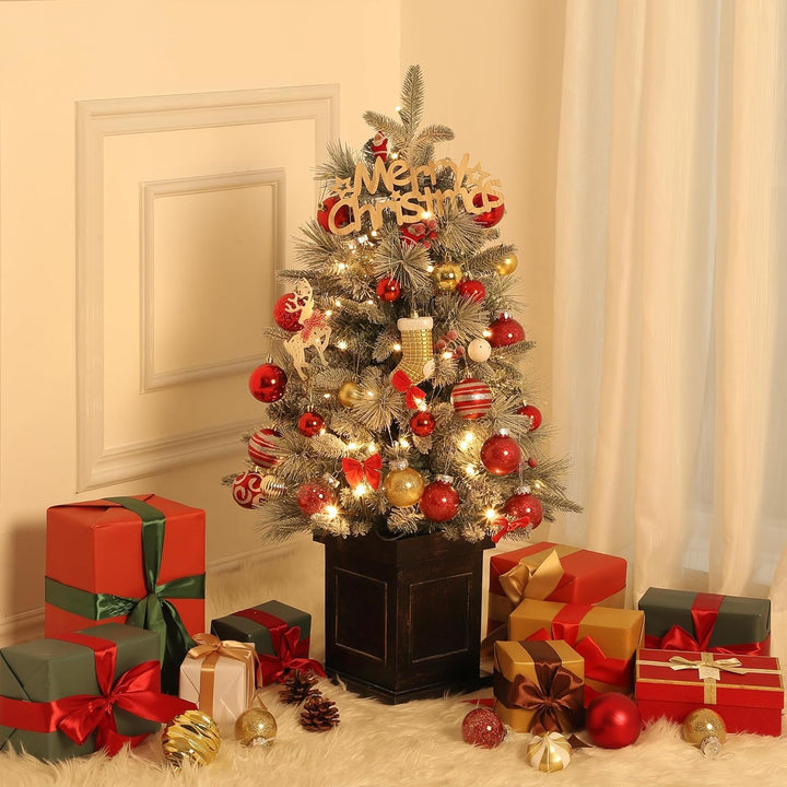 90cm Premium Weihnachtsbaum Künstlich mit 78 Warmweiss LEDs - Batteriebetrieben Künstlicher Weihnach
