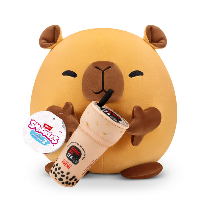 Snackles, Series 2, Capybara (Kung Fu Tea, Bubble Tea), Kuschelig-weiches, beruhigendes, 20 cm gross