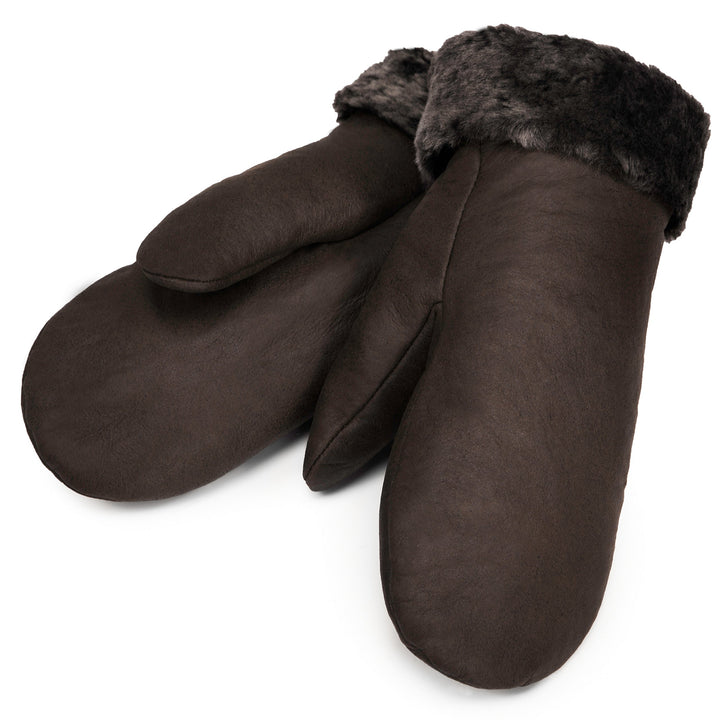 Werner Christ Lammfell Fäustlinge warme, Lange Unisex Fausthandschuhe aus echtem Fell, Winter-Handsc