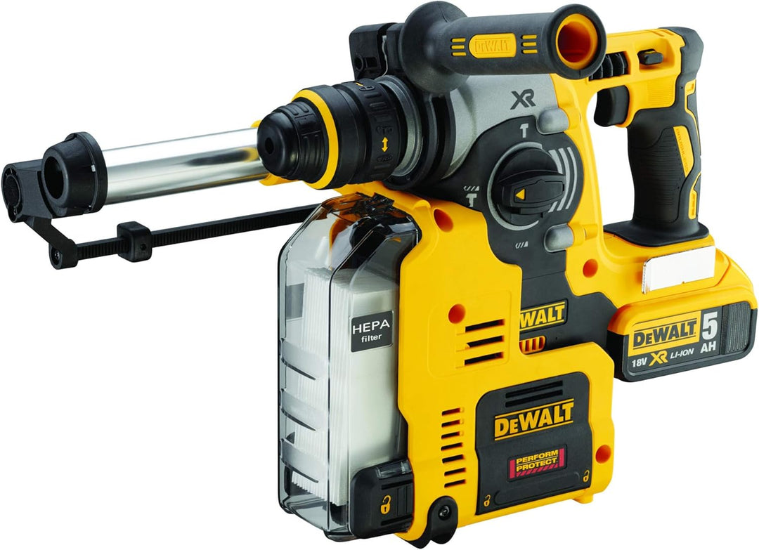 DeWalt TASSELLATORI SDS PLUS 18V BRUSHLESS 24mm + SISTEMA ESTRAZIONE POLVERI