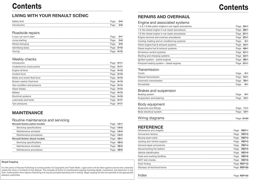 Renault Scenic, Taschenbuch
