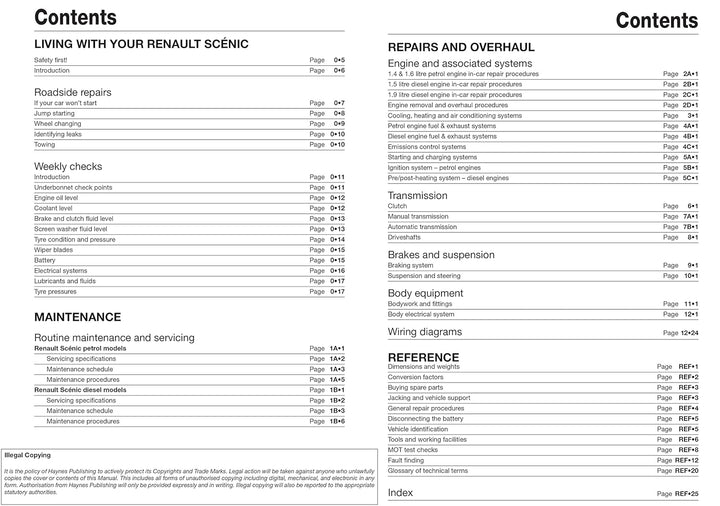 Renault Scenic, Taschenbuch
