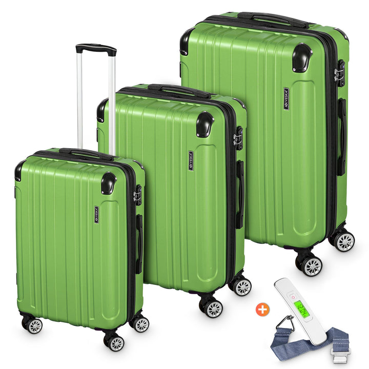 VESKA 3tlg. Hartschalenkofferset Hard Shell Reisekoffer Kofferset Trolley Koffer Hartschalenkoffer R