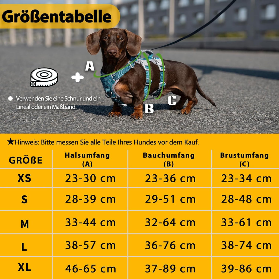 Huntboo Hunde Sicherheitsgeschirr,Hundegeschirr Ausbruchsicher, Hundegeschirr für Grosse Hunde No Pu