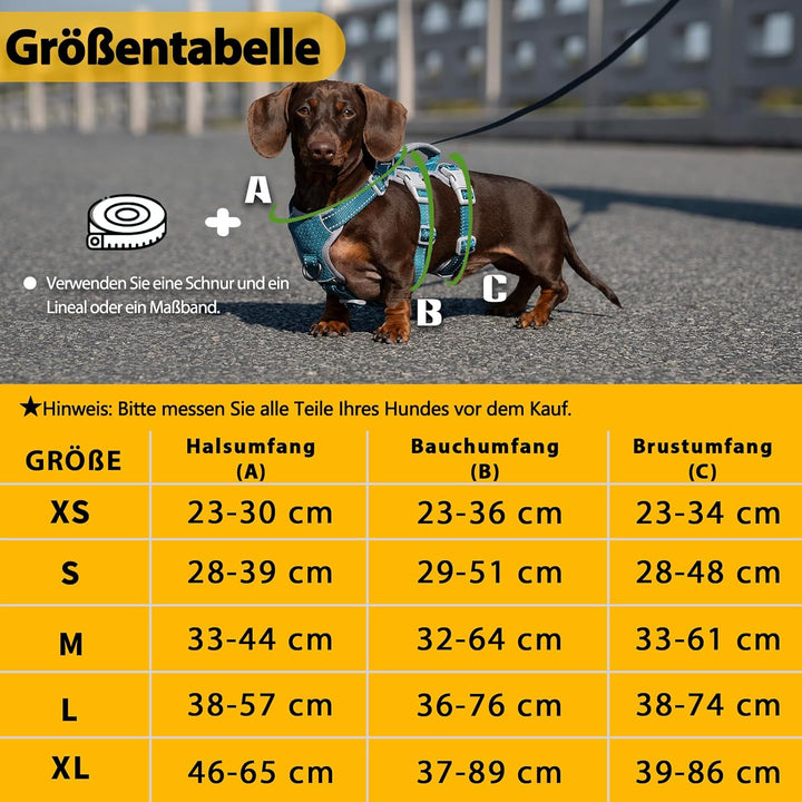 Huntboo Sicherheitsgeschirr Hund Ausbruchsicher, Panikgeschirr für Hunde，Eeflektierendes Geschirr mi
