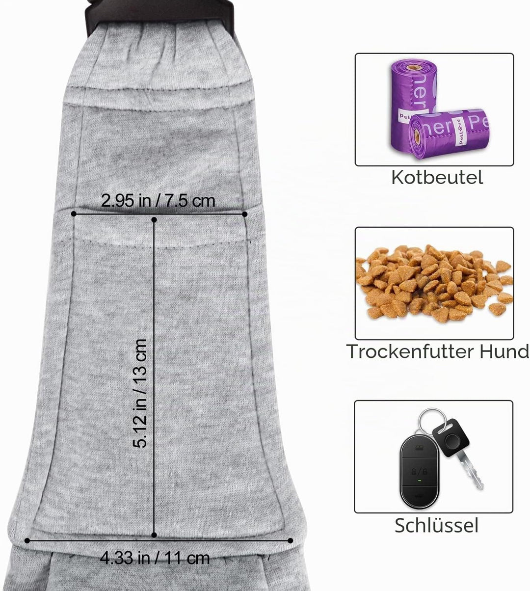 PetLoft Tragetuch Hund, Reversibel Kleine Hundetrage, Einstellbar Pet Tragetuch, Freisprecheinrichtu