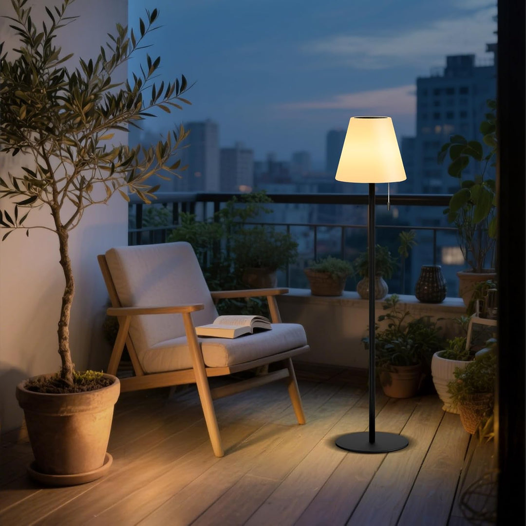 uuffoo Solar Stehlampe Aussen - Wiederaufladbare Dimmbare LED Stehlampen USB Höhenverstellbar Solarl