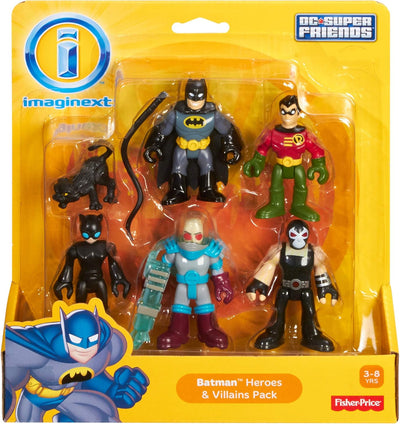 Imaginext BCV33 - DC Super Freunde Spielzeug Spielset - Batman Robin Catwoman Mr Freeze Bane Actionf