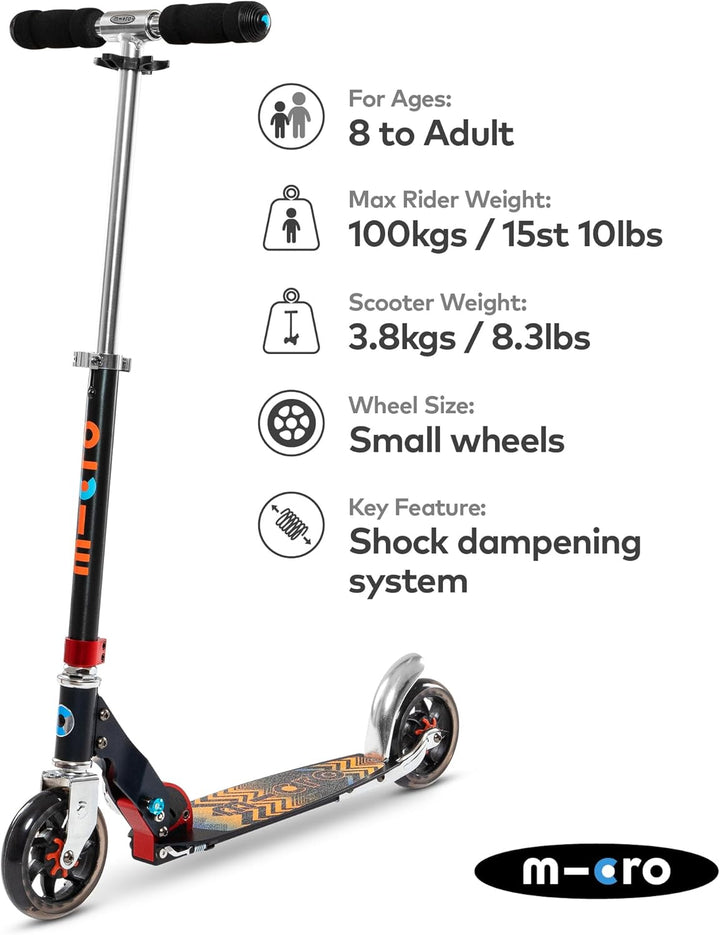 Micro SA0121 Kinderroller Speed+ Scooter in schwarz-orange