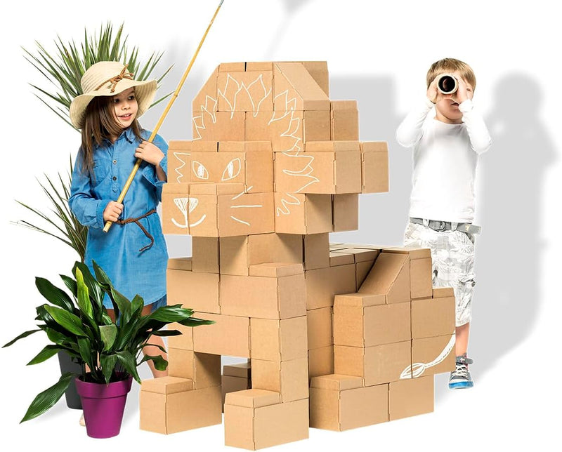 GIGI G-2 Bloks XXL kartonbausteine 60 stück set, mit neuem verriegelungssystem, robust und einfach z