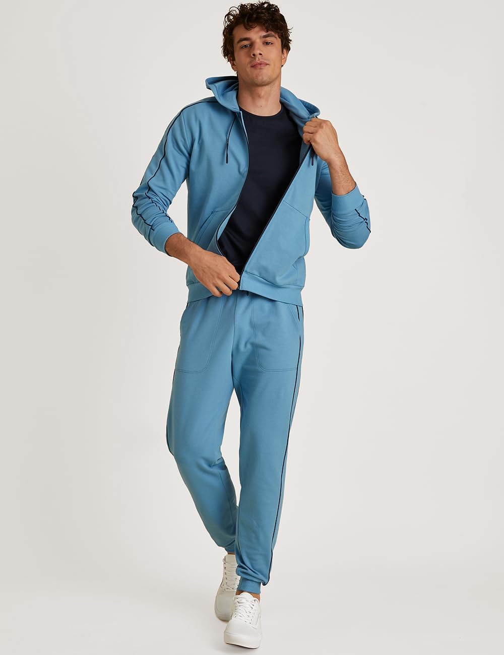 CALIDA Remix Basic Lounge Jogginghose Herren, mit Seitentaschen 46-48 Niagara Blue, 46-48 Niagara Bl