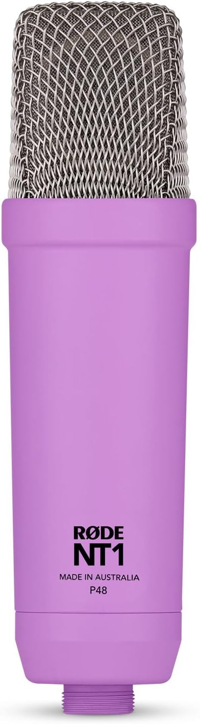 Rode NT1 Signature Purple Studio-Mikrofon Lila + keepdrum MS138 Gelenkarm-Stativ Weiss Violett Mikro