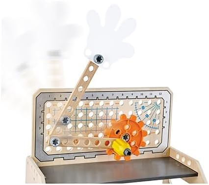 Hape Junior Inventor Tüftler-Arbeitstisch Experimentierset, Mint-Spielzeug, ab 4 Jahre 36 x 24,5 x 4