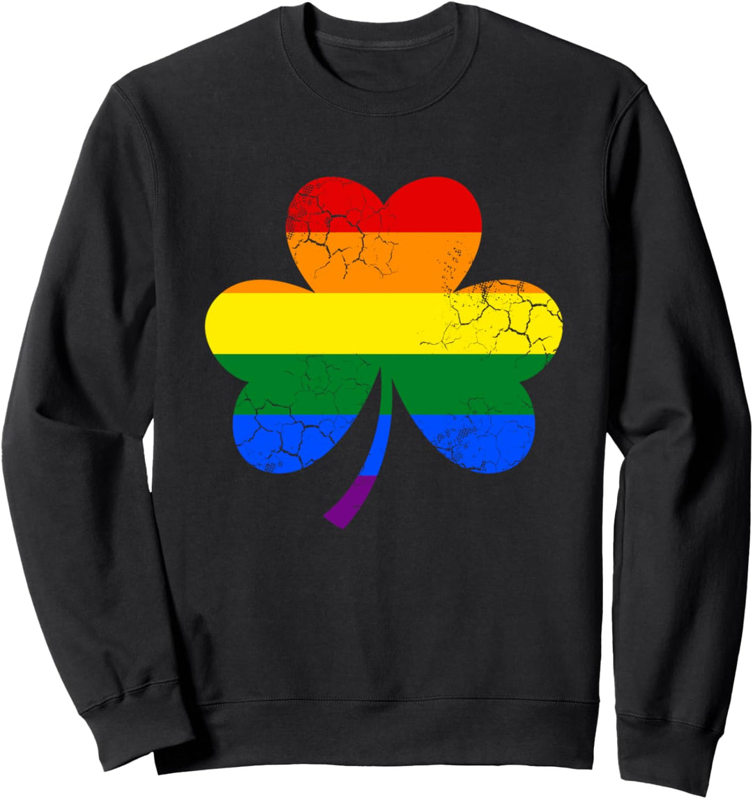 LGBTQ Pride Flag Shamrock Irish St Patrick's Day Gay Lesbian Sweatshirt