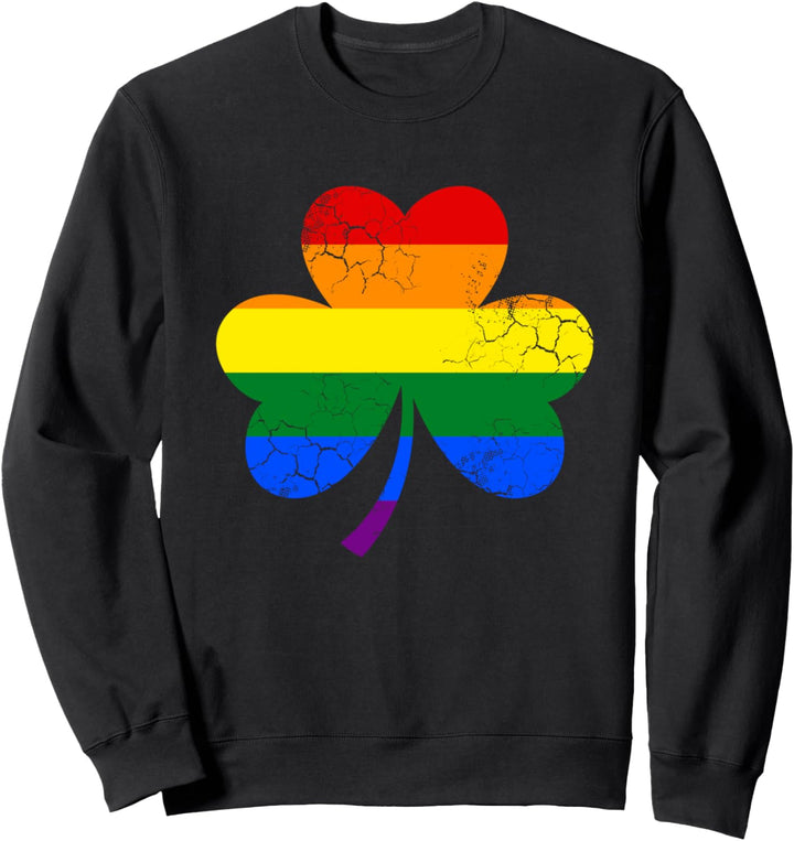 LGBTQ Pride Flag Shamrock Irish St Patrick's Day Gay Lesbian Sweatshirt