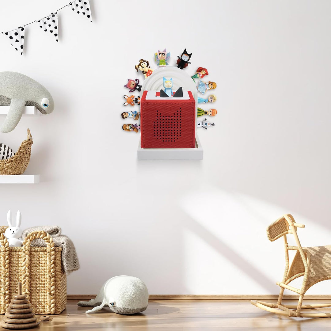 Tonie Shelf Lunette for Toniebox Starter Mounted, Magnetic Wooden Floating Shelves Compatible with T