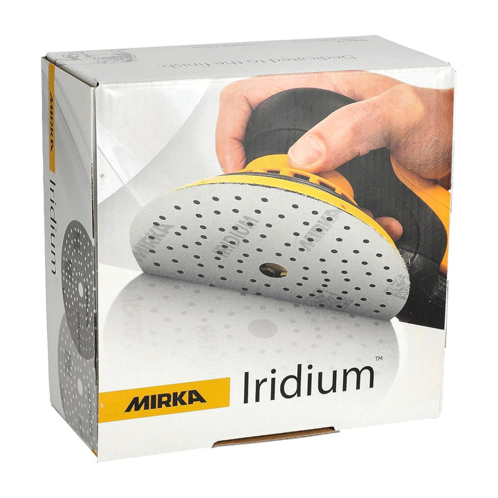Mirka Iridium Premium-Schleifpapier Ø 150mm Klett 121-Loch, Korn 800, 50 Stk/Zum Schleifen von Lack,