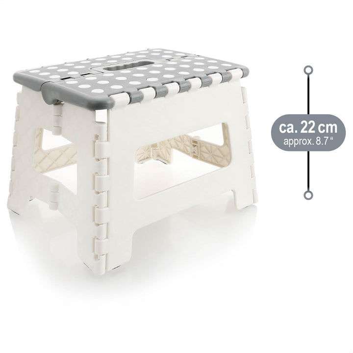 com-four® Klapptritt mit Gumminoppen - Faltbarer Tritthocker - tragbare Aufstiegshilfe für Haushalt,