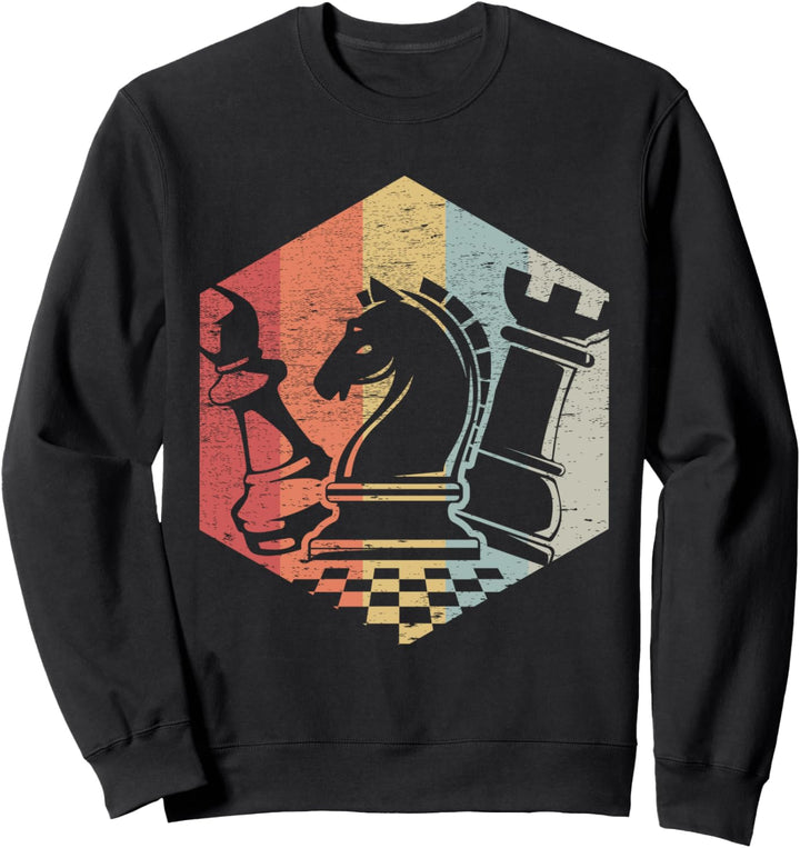 Vintage Schach Schachfiguren Lustiges Schachspieler Geschenk Sweatshirt