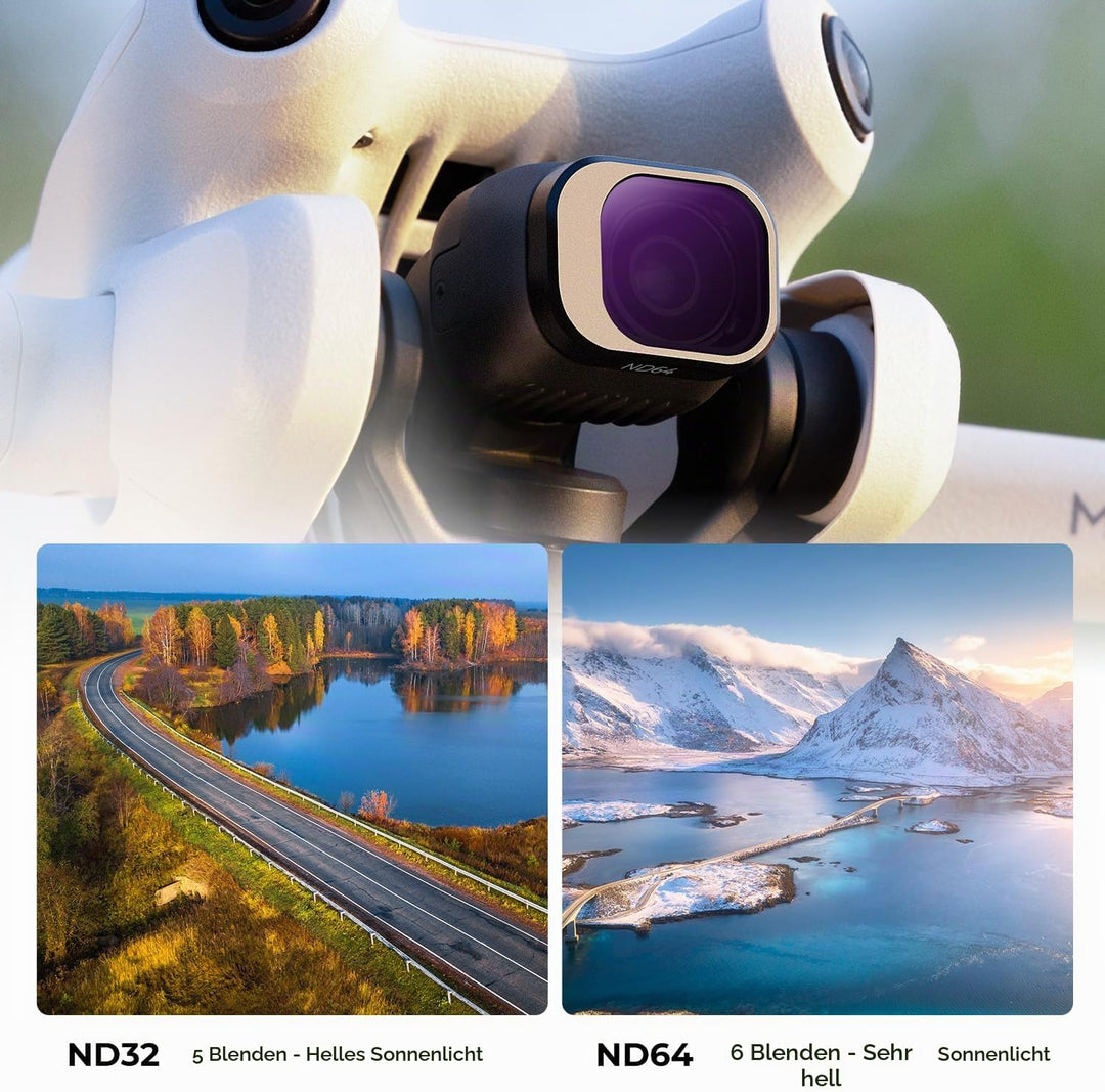 K&amp;F Concept Mini 4 Pro ND Filterset, 4 Stück ND8, ND16, ND32, ND64 Filter Kompatibel mit DJI Mini 4