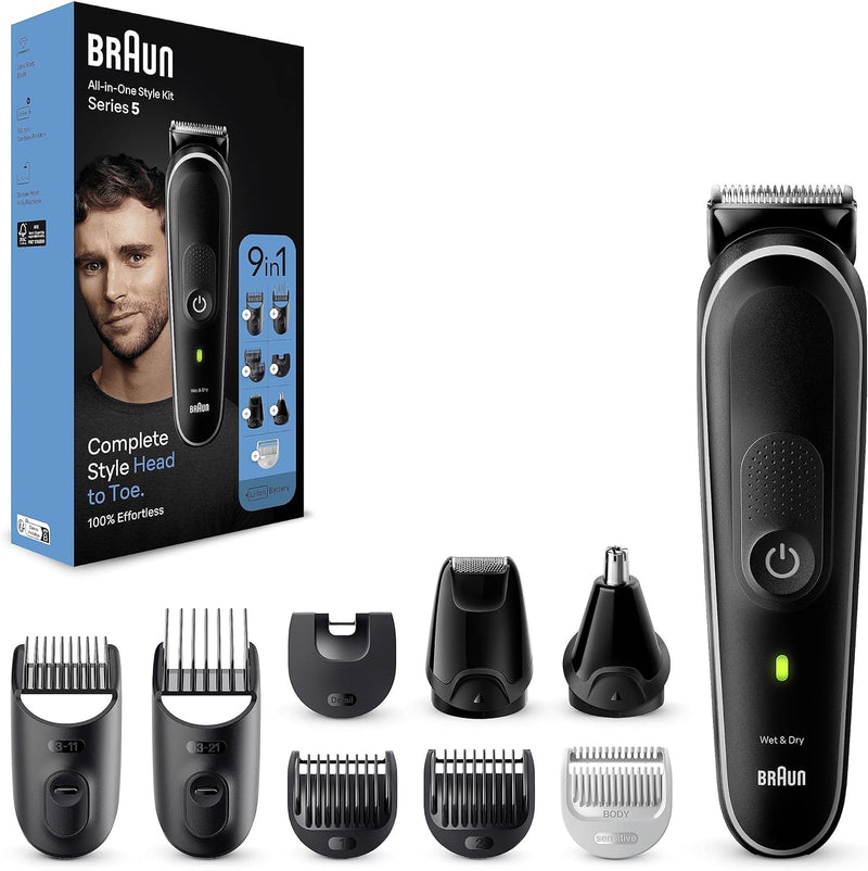 Braun All-In-One Bartpflege Bodygroomer Set, Barttrimmer, Trimmer/Haarschneider Herren, Haarschneide