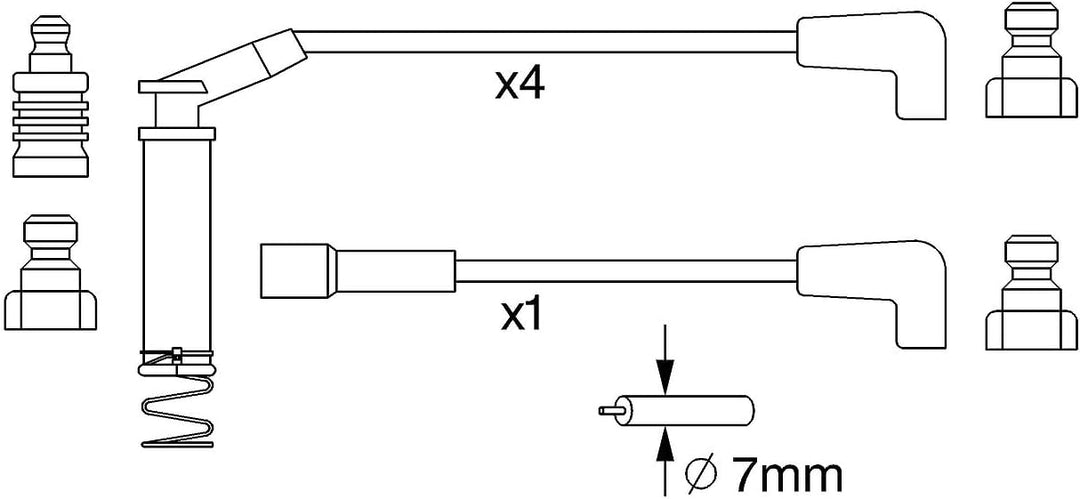 Bosch 0986357249 - Zündleitung - 5er Set