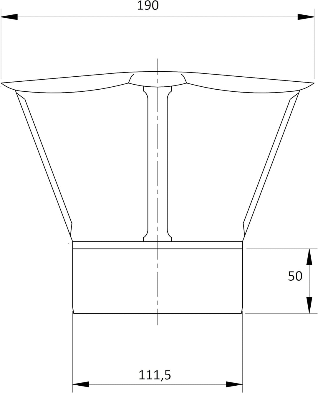 Fumio Regenhaube Kaminabdeckung Kaminrohr Regenhut Verzinkt für Ofenrohr (Ø 110mm), Ø 110mm