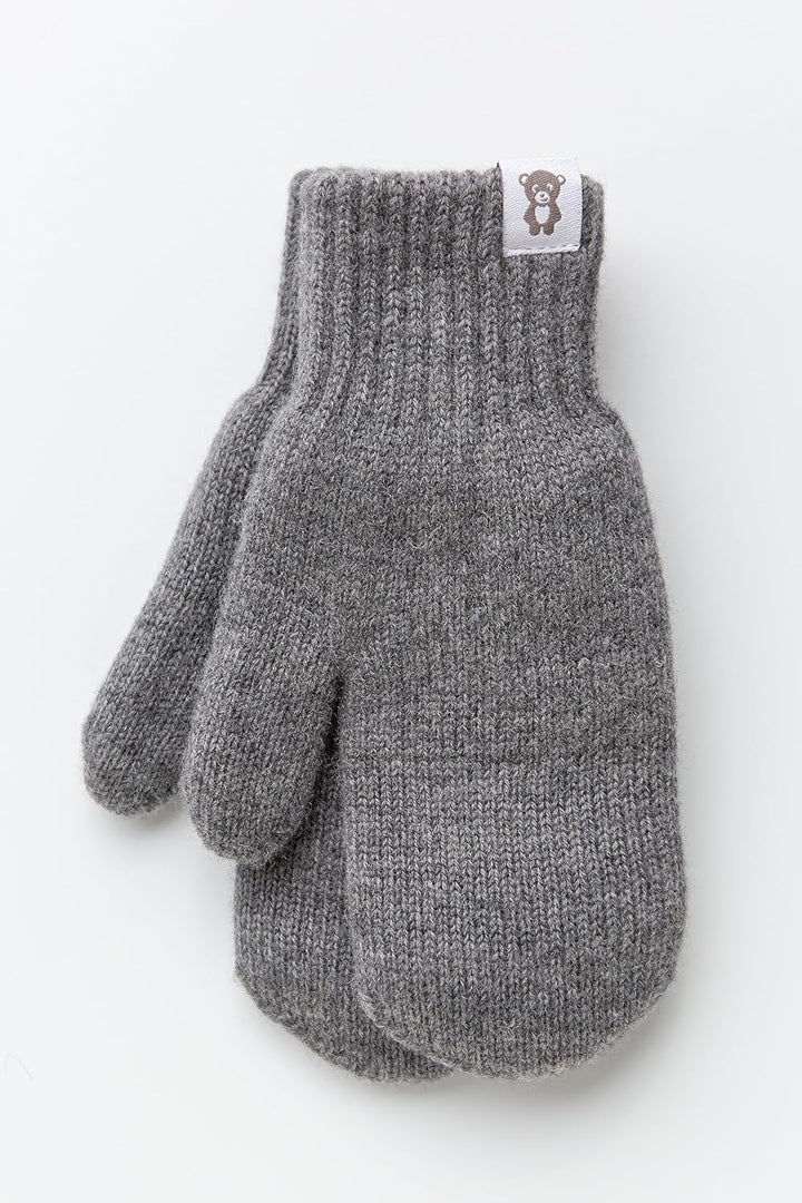 KNITAS Doppellagen Strickhandschuhe aus Wolle für Baby Kleinkind I Winter Warme Gestrickte Handschuh