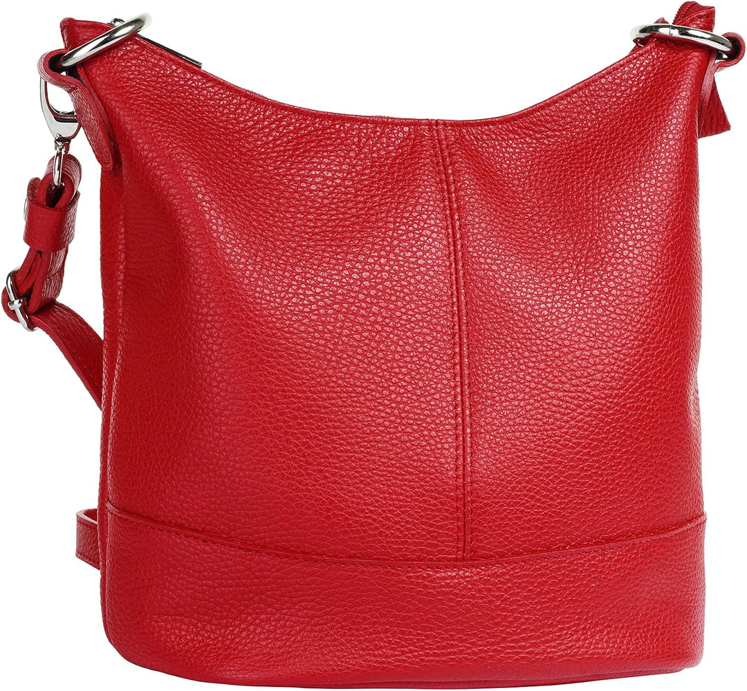 Umhängetasche Echt Leder Damen Made in Italy, Handtasche, Schultertasche, Crossbody Bag aus Leder 02