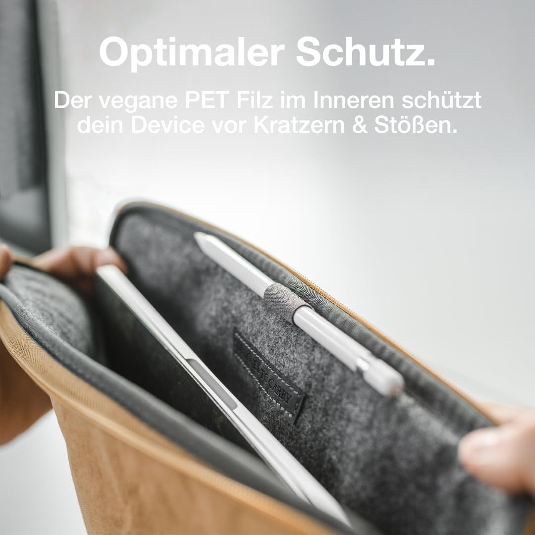 Woodcessories Laptophülle 15-16 Zoll Rundumschutz | Nachhaltige Laptoptasche wasserabweisend, Notebo