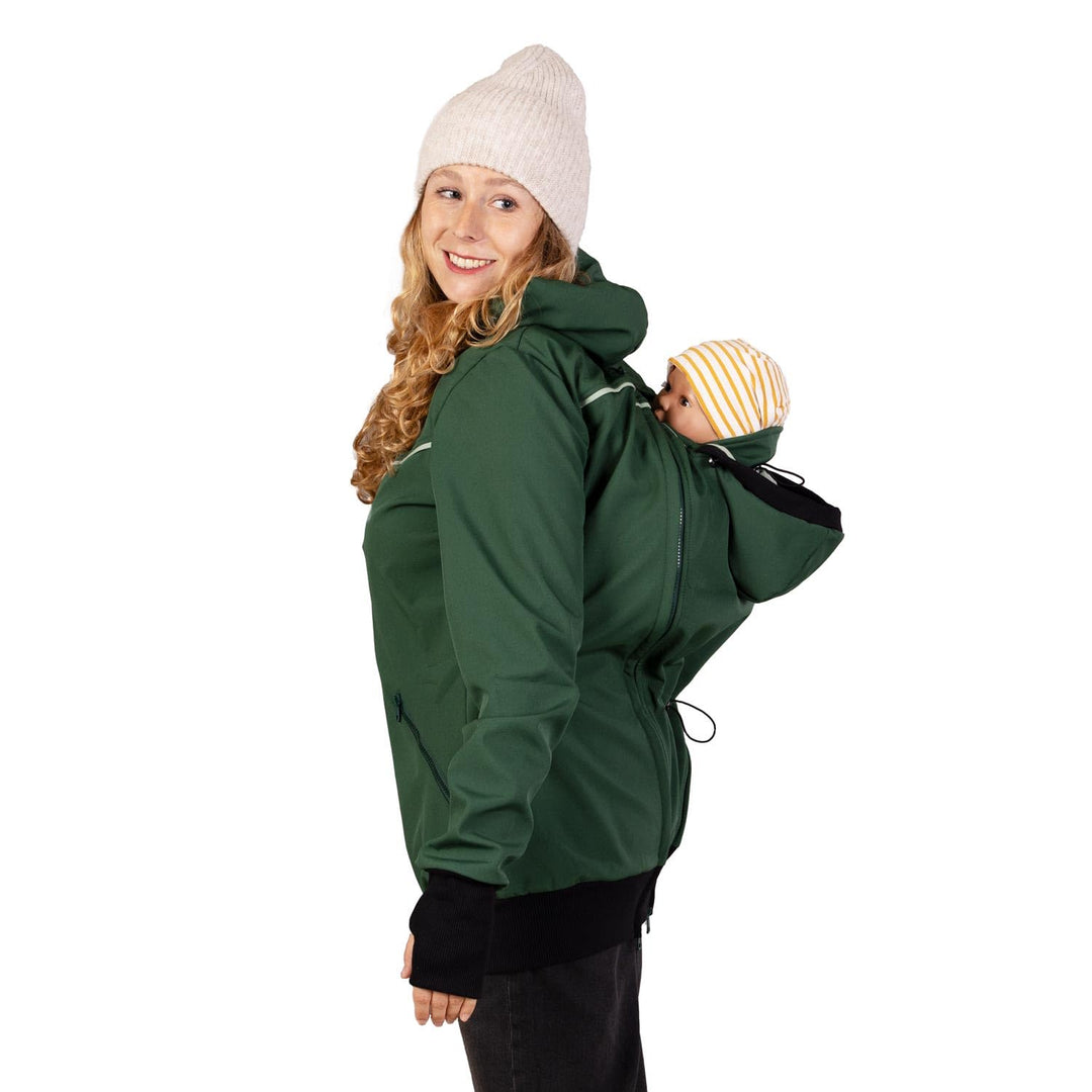 Viva la Mama 4in1 Tragejacke für Tragen auf dem Rücken oder der Brust, Softshell, Umstandsjacke + Kä