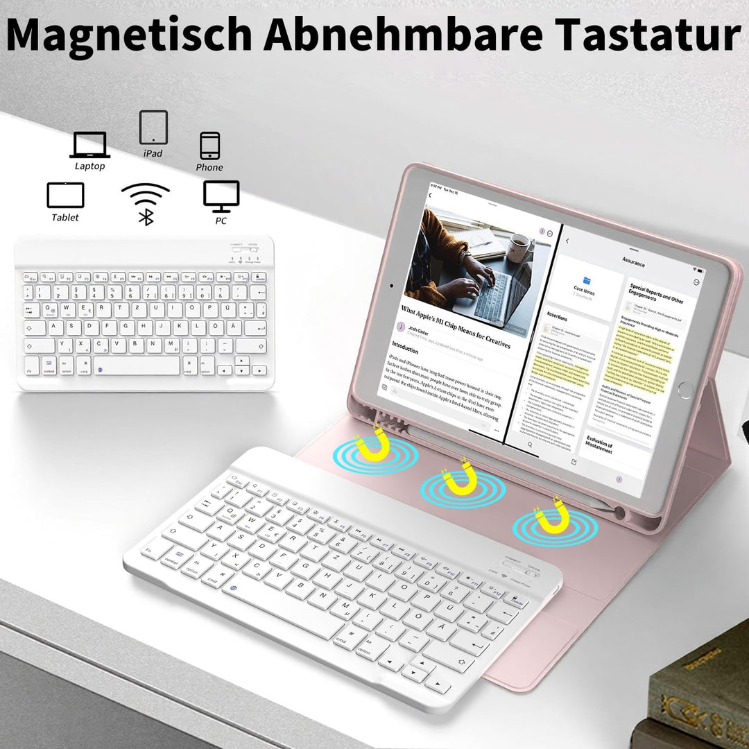 ZOYU Hülle mit Tastatur für iPad 9. Generation 2021/iPad 8. Generation 2020/iPad 7. Generation 2019,