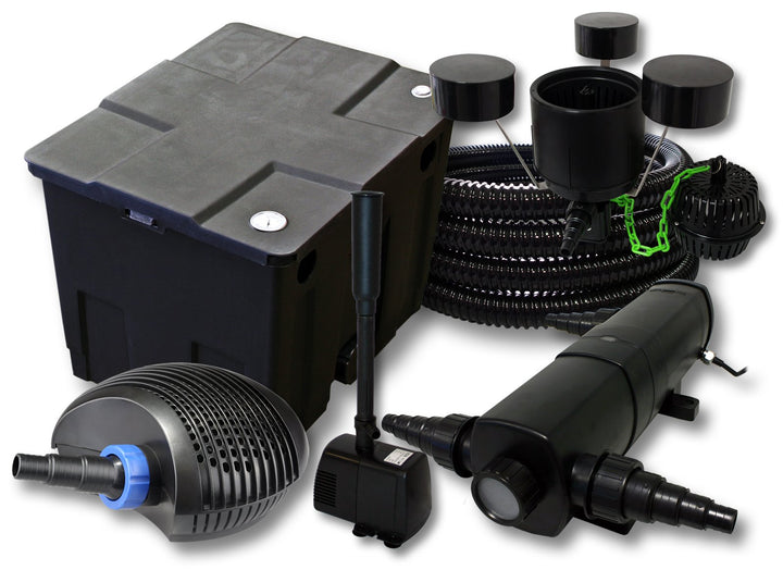 SunSun Komplettset: CBF-350 Teichfilter bis 12000 L, CTF-6000 Teichpumpe 6000l/h 40W, CUV-236 Teichk