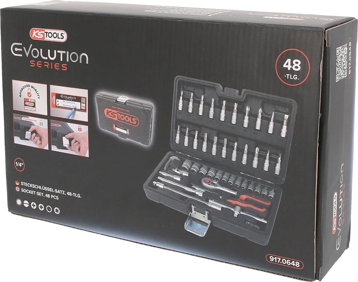 KS Tools 917.0648 1/4" Steckschlüssel-Satz, 48-tlg 48-tlg. Matt satiniert Single, 48-tlg. Matt satin