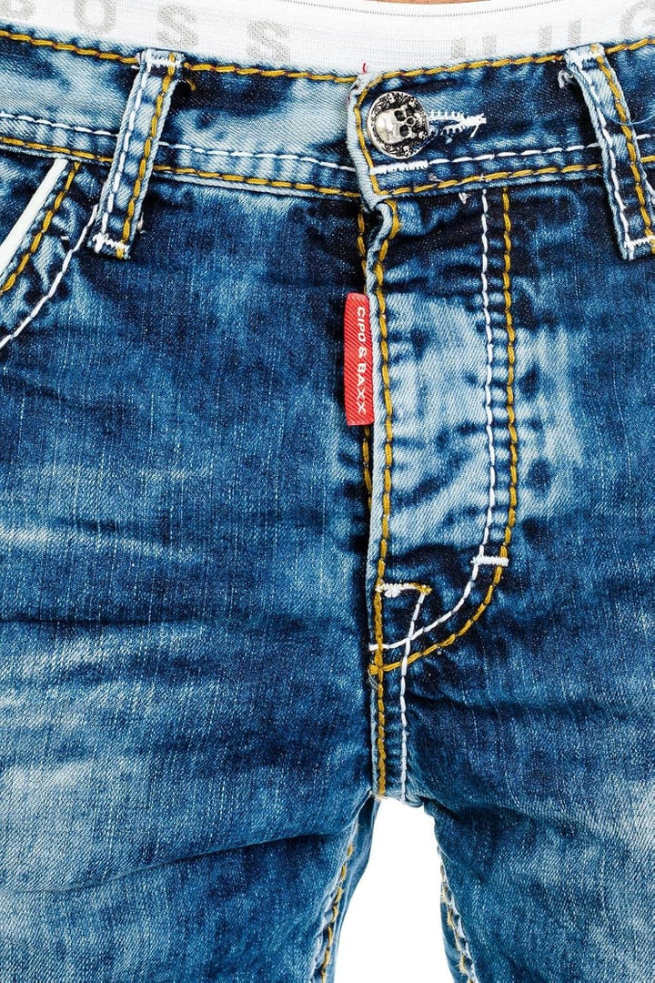 Cipo & Baxx Herren Jeans Hose mit Nähten 33W / 30L