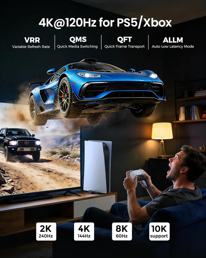 Silkland 8K HDMI 2.1 Kabel 3m [Zertifiziert] 4K@120Hz eARC HDR10+, 48Gbit/s Ultra High Speed HDMI Ka