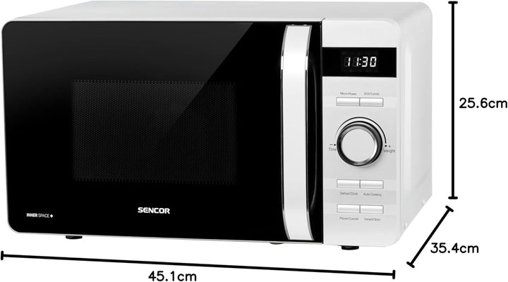 SENCOR mit 8 Programmen + Grill, Volumen 17 l, 800 W, schwarz-weiss