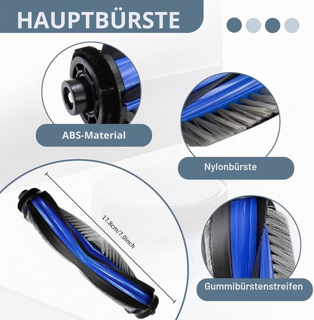 2 Stück Hauptbürste für Ecovacs DeebotT50 Pro Omni Gen2, T50 Omni, T50 Omni Gen2, T50 Pro Omni, T50
