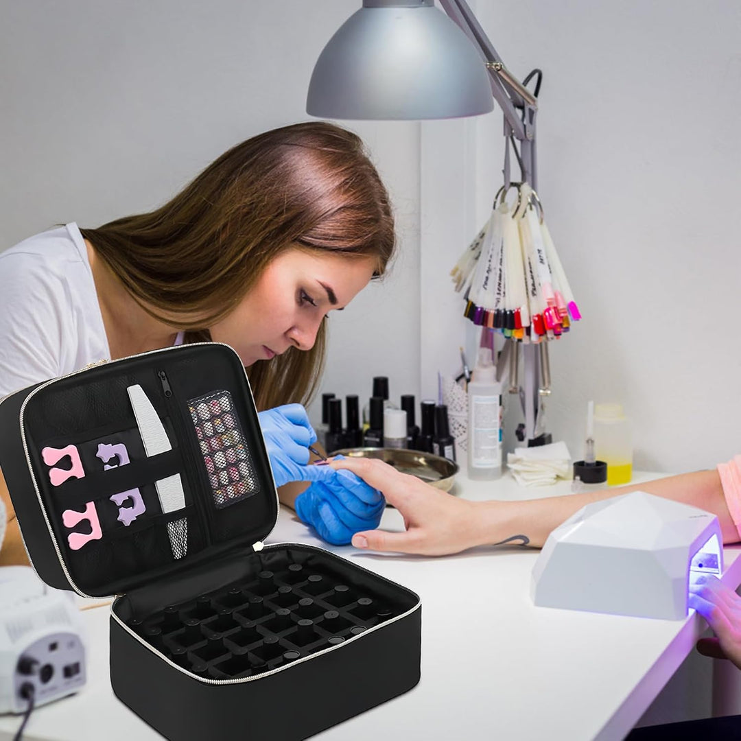 volumoon Nagellack Aufbewahrung Tasche Gross,Tragbare Tragetasche für UV Lampe, Doppelschicht Nagell