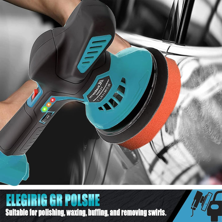 Poliermaschine Akku,Exzenter Poliermaschine Kompatibel mit Makita 18V Akku für Auto-und Bootspflege,