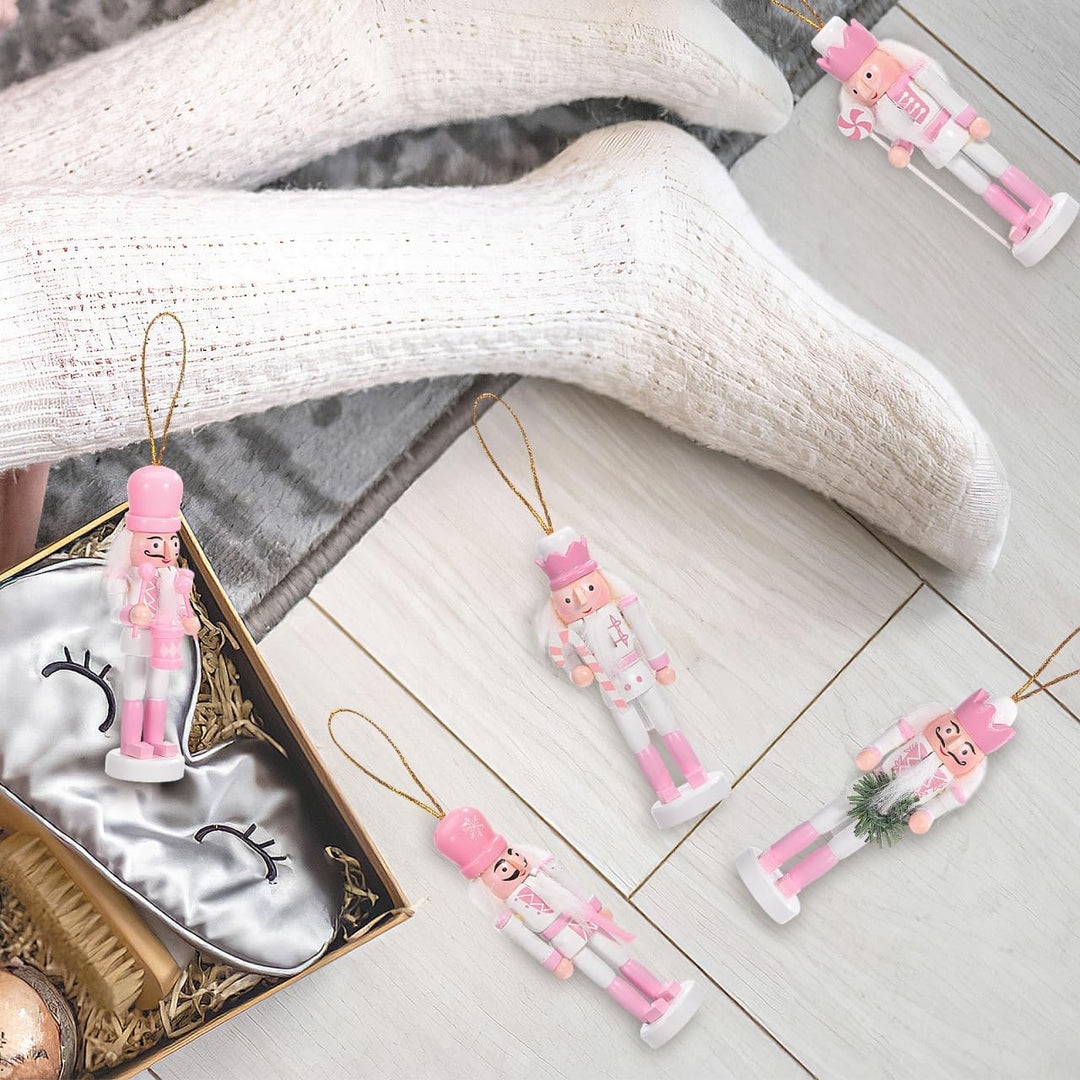 Homoyoyo 4 Stück Nussknacker Weihnachtsdekoration Weihnachts-Nussknacker-Ornament-Set 5,11 Zoll Süss