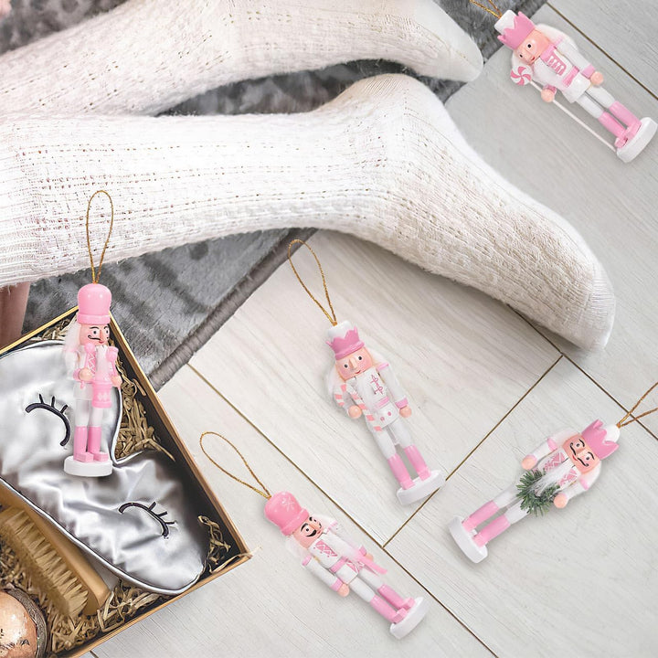 Homoyoyo 4 Stück Nussknacker Weihnachtsdekoration Weihnachts-Nussknacker-Ornament-Set 5,11 Zoll Süss