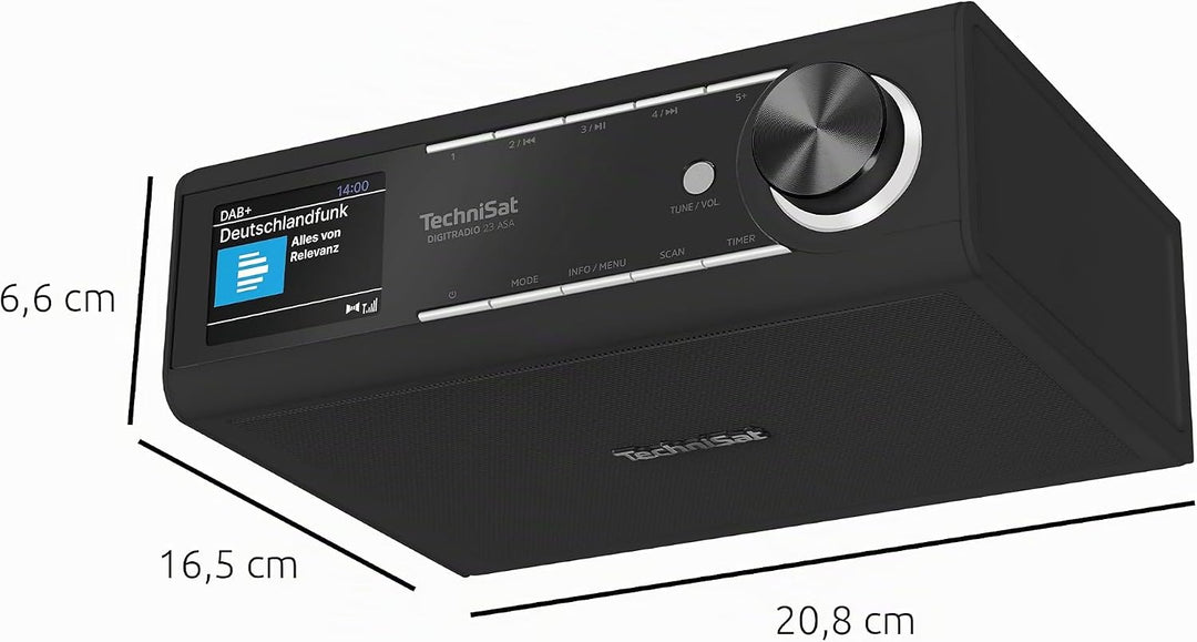 TechniSat DIGITRADIO 23 ASA – Küchen Unterbauradio mit ASA DAB+ &amp; Farbdisplay Schwarz, DAB+ &amp; Farbdi