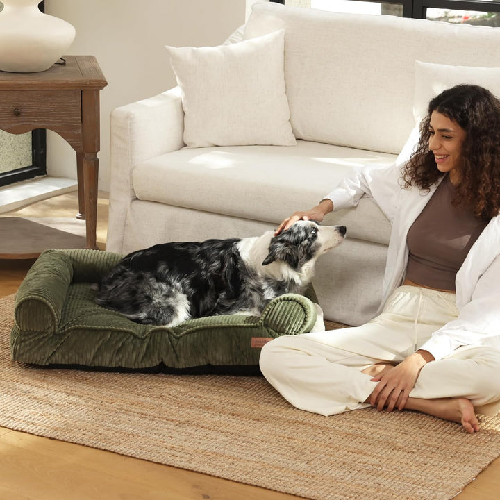 FUKUMARU Hundebett für grosse Hunde, Flauschiges &amp; Hundesofa mit wasserabweisender TPU-Schicht, Cord