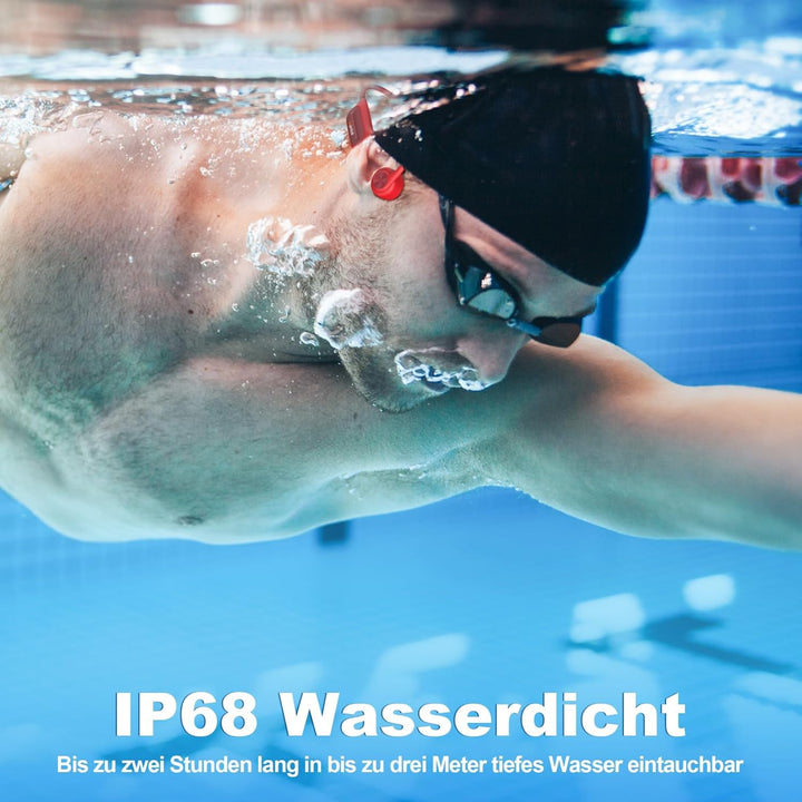 Wantek Knochenschall Kopfhörer Bluetooth 5.4, Open Ear Schwimmen Kopfhörer mit 32GB MP3 Speicher, Ka