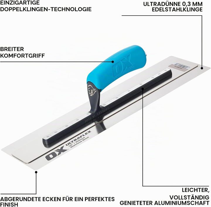 OX Pro UltraFlex Finishing Trowel 16in / 405 x 110 mm, 16in / 405 x 110 mm